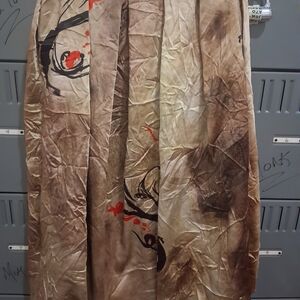 Zara Artistic A-Line Skirt in Brown and Red